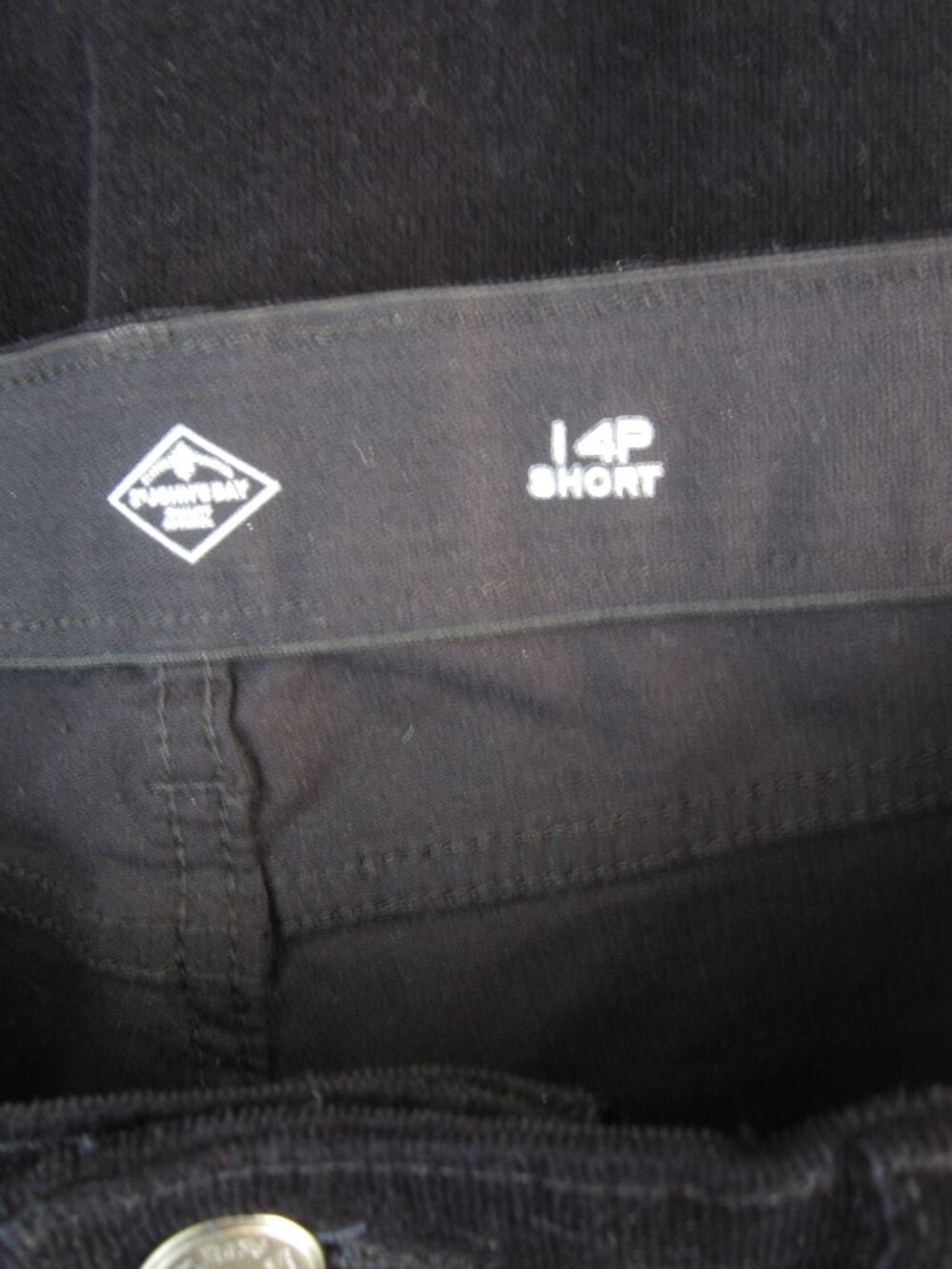 St. John's Bay Size 14P Short 14PS NEW Black Corduroy Pants Jeans Tummy Control - Picture 9 of 12
